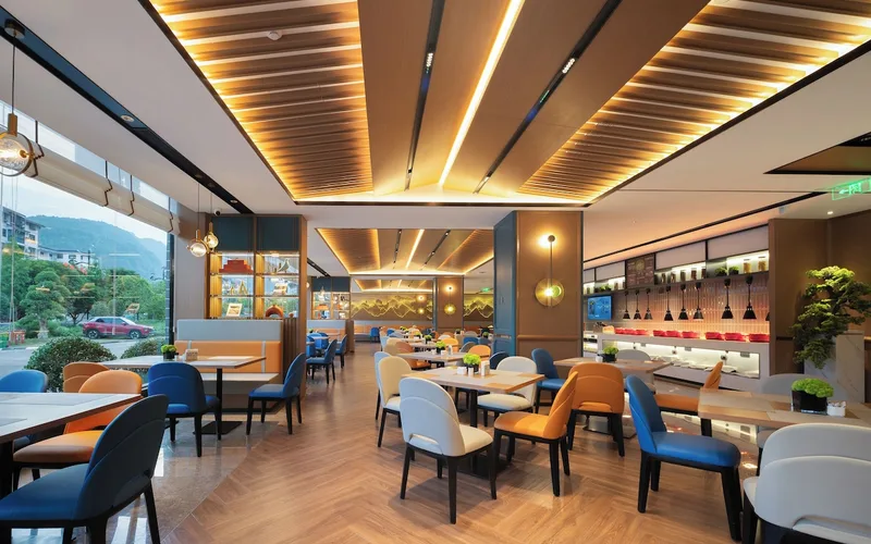 Hotel lobby near Zhangjiajie National Forest Park, a base for Zhangjiajie national forest park tours in Wulingyuan, China
